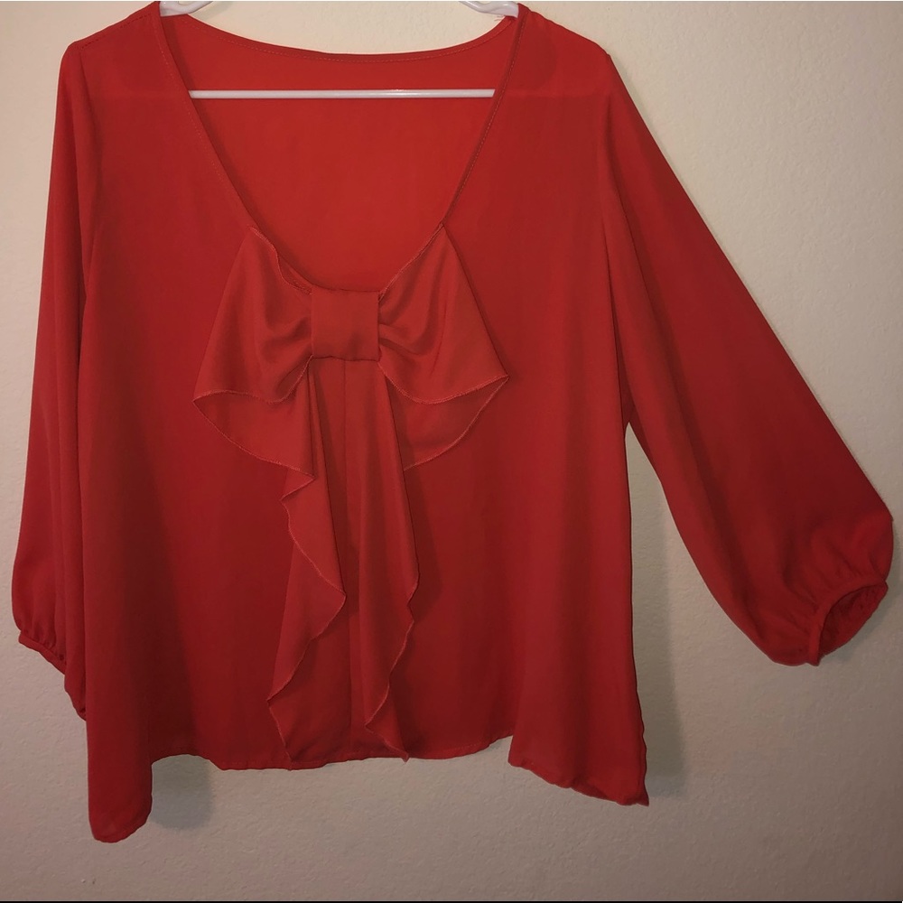 Coveted Clothing chiffon open back blouse